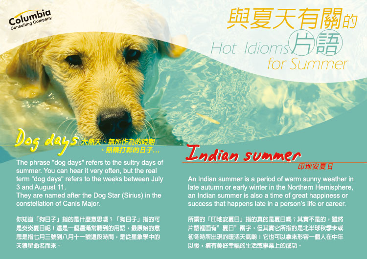 與夏天有關的片語 Hot Idioms for Summer