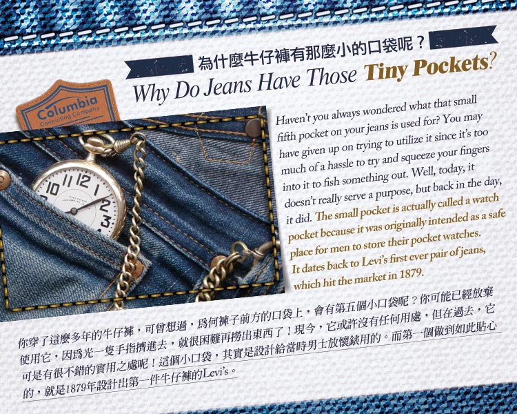 為什麼牛仔褲有.. Why Do Jeans Have Those Tiny Pockets?