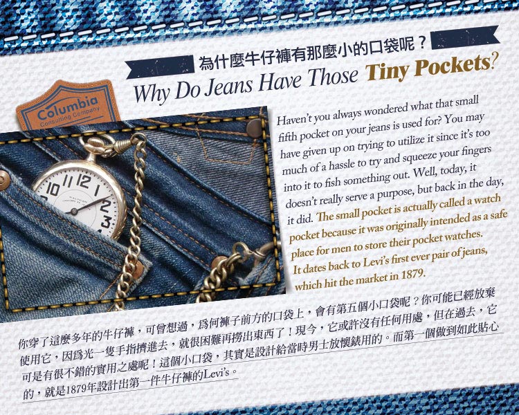 為什麼牛仔褲有.. Why Do Jeans Have Those Tiny Pockets?