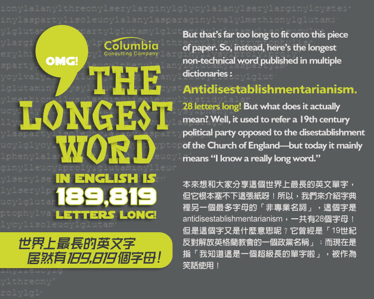 世上最長的英文單.. OMG: The Longest Word in English Is ..