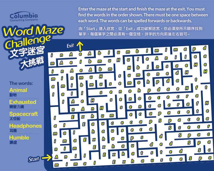文字迷宮大挑戰 Word Maze Challenge