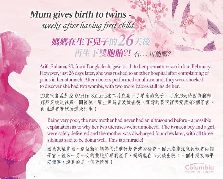 雙胞胎出生差1週！ Mum gives birth to twins - weeks..