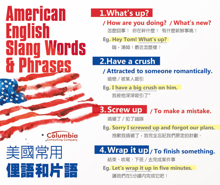美國常用俚語和片語 American English Slang Words & Phrases
